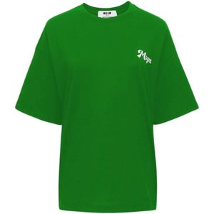 Msgm, Heren, Tops, Groen, Maat: S Katoen,