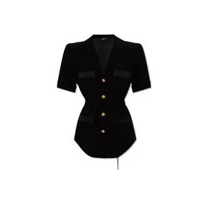 Balmain Shirt met riem , Black , Dames , Maat: S