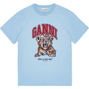Ganni, Dames, Tops, Blauw, Maat: M