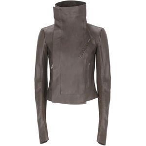 Rick Owens, Dames, Jassen, Bruin, Maat: XS Leer,