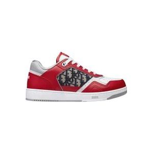 Dior Leren sneakers met iconisch monogram , Red , Heren , Maat: 40 EU
