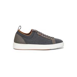 Santoni Elastische Gebreide Slip-On Sneaker , Gray , Heren , Maat: 43 1/2 EU