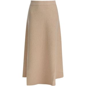 Max Mara, Dames, Rokken, Beige, Maat: S Wol,