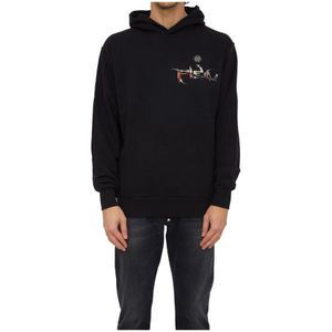 Philipp Plein, Heren, Sweatshirts & Hoodies, Zwart, Maat: M Katoen,