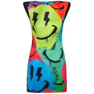 Philipp Plein, Dames, Jurken, Veelkleurig, Maat: S Satijn,