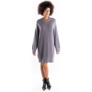 Pinko - Grijze Gebreide Jurk - Dames - Lange Mouwen