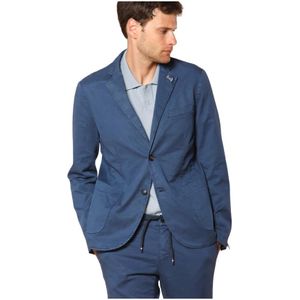 Mason's, Heren, Jassen, Blauw, Maat: M Katoen,