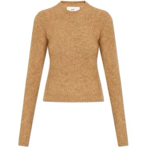 Ami Paris, Dames, Truien, Beige, Maat: 2XS Wol,