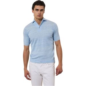 Filippo De Laurentiis, Heren, Tops, Blauw, Maat: M Katoen,