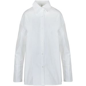 Liviana Conti, Dames, Blouses & Shirts, Wit, Maat: M Katoen,