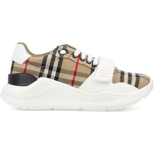 Burberry Check Sneakers Archief Beige , Multicolor , Heren , Maat: 44 EU