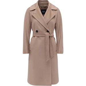 Weekend Max Mara, Dames, Mantels, Bruin, Maat: XS Wol,