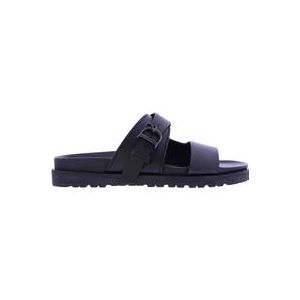 Dsquared2 Heren Flat Sandalen , Black , Heren , Maat: 45 EU