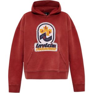 Dsquared2, Dames, Sweatshirts & Hoodies, Rood, Maat: M Katoen,