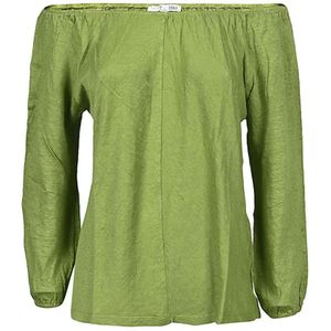 Zero C, Dames, Tops, Groen, Maat: M Linnen,