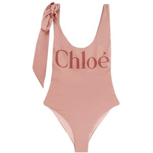 Chloé, Dames, Badkleding, Roze, Maat: XS Polyamide,