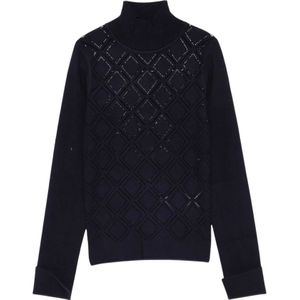 Blugirl, Dames, Truien, Blauw, Maat: S Viscose,