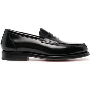 Santoni - Quentin - Loafer - Zwart - Leer - Ronde Neus - Slip-on Model