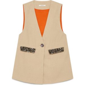 Maliparmi, Dames, Jassen, Bruin, Maat: S Denim,