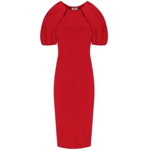 Elisabetta Franchi, Dames, Jurken, Rood, Maat: M Zijde,