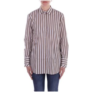 Fay, Dames, Blouses & Shirts, Bruin, Maat: L Katoen,