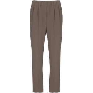 Brunello Cucinelli, Dames, Broeken, Bruin, Maat: M Zijde,