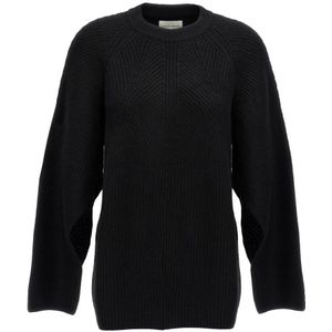 Loulou Studio, Dames, Truien, Zwart, Maat: S Kasjmier,