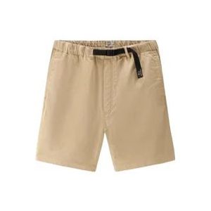 Woolrich Stretch Katoenen Chino Shorts , Beige , Heren , Maat: XL