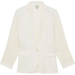 Ines de la Fressange Paris, Dames, Jassen, Wit, Maat: 2XS Linnen,