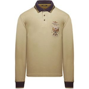 Aeronautica Militare, Heren, Tops, Beige, Maat: L Katoen,