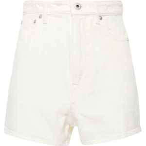 Kenzo - Denim Shorts - Wit - 100% Katoen - Hoge Taille, 5-Pocket Design