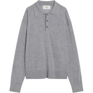 Ami Paris, Heren, Tops, Grijs, Maat: S