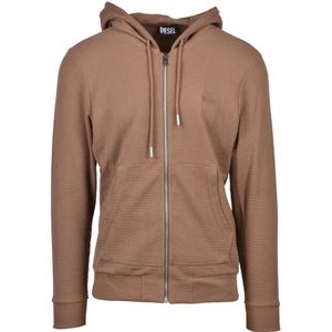 Diesel, Heren, Sweatshirts & Hoodies, Bruin, Maat: XL Katoen,