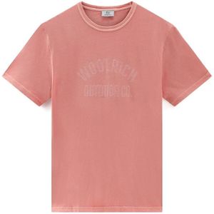 Woolrich, Heren, Tops, Roze, Maat: L Katoen,