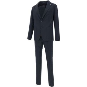 Tagliatore, Heren, Pakken, Blauw, Maat: 2XL Tweed,