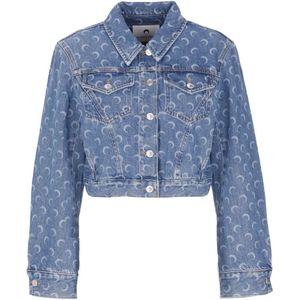 Marine Serre, Dames, Jassen, Blauw, Maat: M Denim,