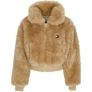 Tommy Hilfiger, Dames, Jassen, Bruin, Maat: S Poliester,