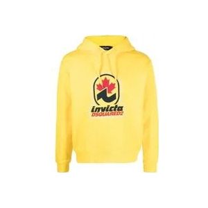Dsquared2 Comfortabele en stijlvolle hoodie , Yellow , Heren , Maat: XL