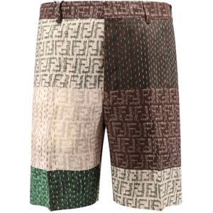 Fendi, Heren, Korte broeken, Veelkleurig, Maat: S Linnen,
