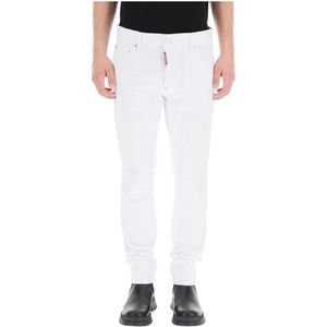 Dsquared2, Heren, Broeken, Wit, Maat: S Katoen,