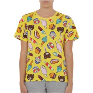 Moschino, Dames, Tops, Geel, Maat: S Katoen,