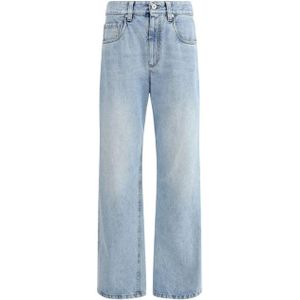 Brunello Cucinelli, Dames, Jeans, Blauw, Maat: M Katoen,