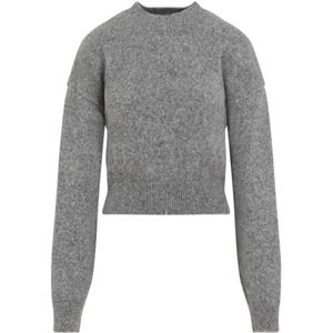 Jacquemus Grijze Alpaca Wol Trui , Gray , Dames , Maat: L