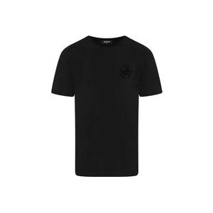 Dsquared2 Heren T-shirt Klassieke Pasvorm , Black , Heren , Maat: L