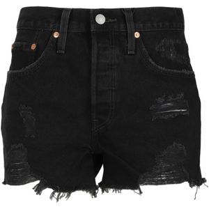 Levi's, Dames, Korte broeken, Zwart, Maat: W25 Denim,