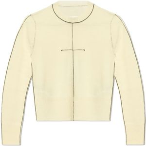 MM6 Maison Margiela, Dames, Truien, Beige, Maat: L Wol,