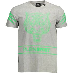 Plein Sport, Heren, Tops, Grijs, Maat: XL Katoen,