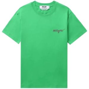 Msgm, Heren, Tops, Groen, Maat: XS Katoen,