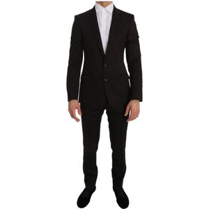 Dolce & Gabbana, Heren, Pakken, Bruin, Maat: S Wol,