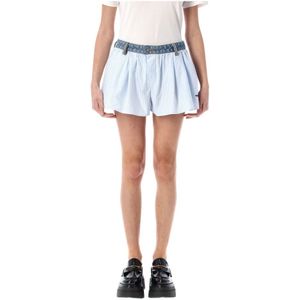 T by Alexander Wang, Dames, Korte broeken, Blauw, Maat: 3XL Denim,